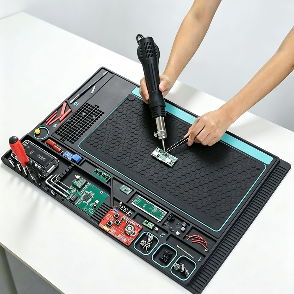 Electronics Repair Mat - Multifunctionele siliconen reparatiemat met schroefbevestiging en