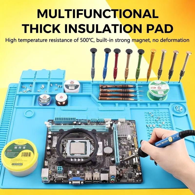 Electronics Repair Mat - Magnetische antistatische siliconen soldeermat, hittebestendige isolatiemat,
