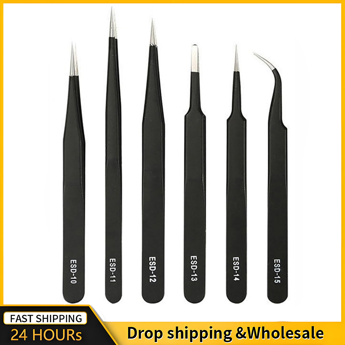 Electronics Repair Tool Kit - 2/6 stks Precisie Pincet Set ESD