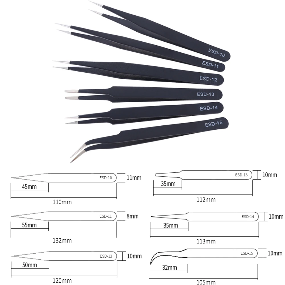 2/6 stks Precisie Pincet Set E - Electronics Repair Tool Kit recensie en prijs